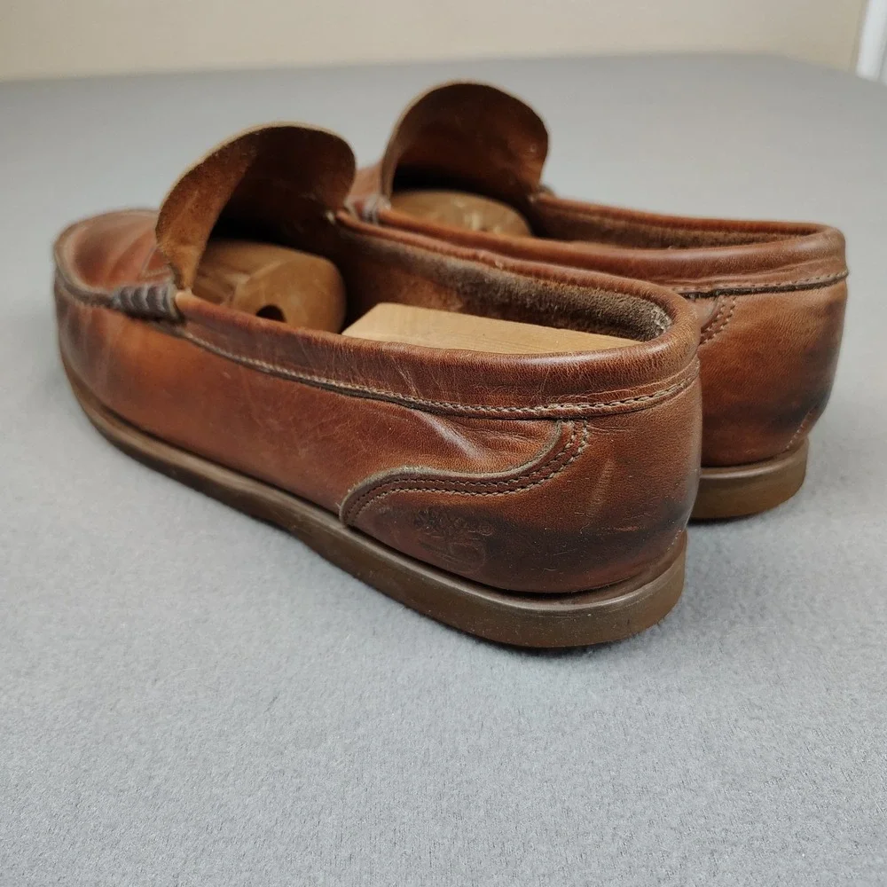 Vintage Timberland Boat Penny Loafer Men 10 Mahogany Leather Comfort Deck Shoe